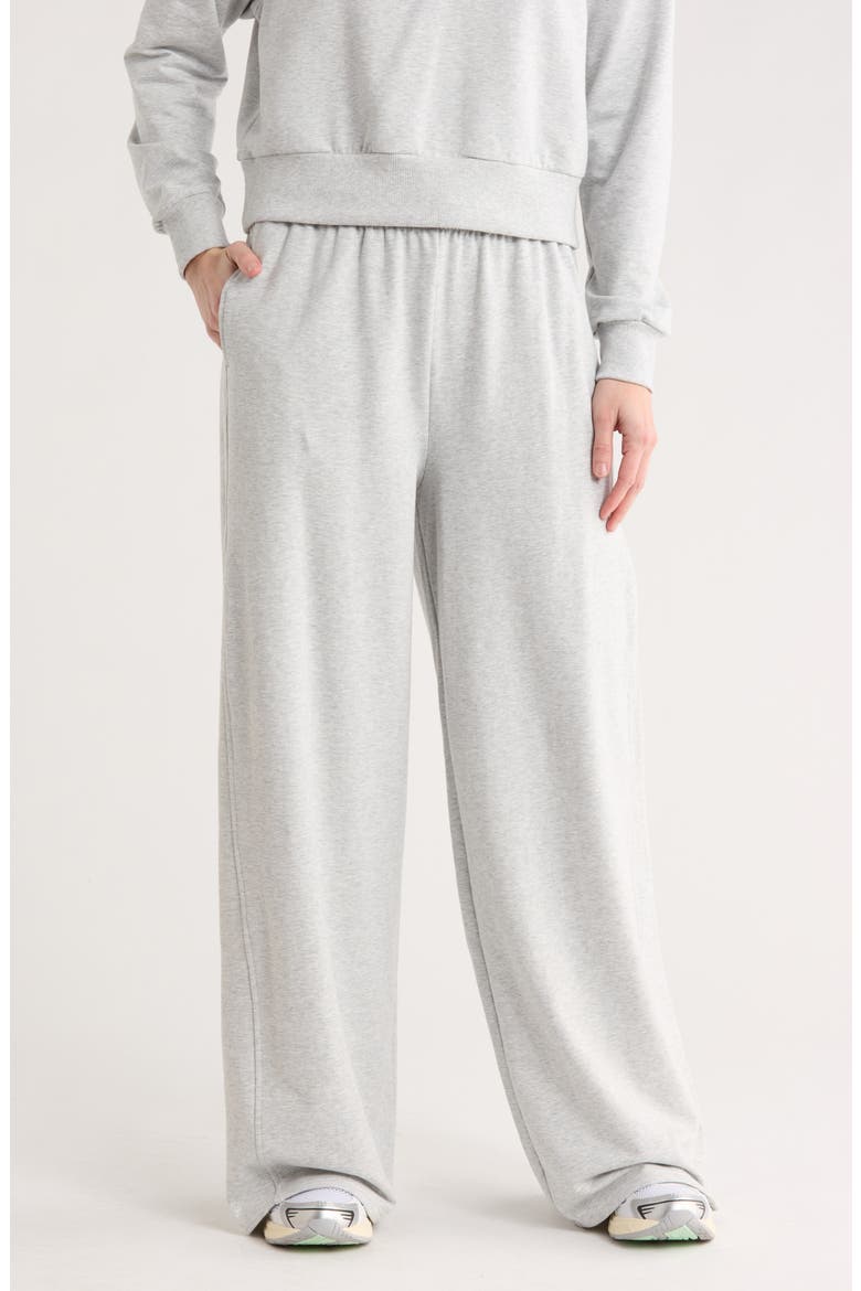 Relay French Terry Ultra Wide Leg Pants, Main, color, GREY LIGHT HEATHER