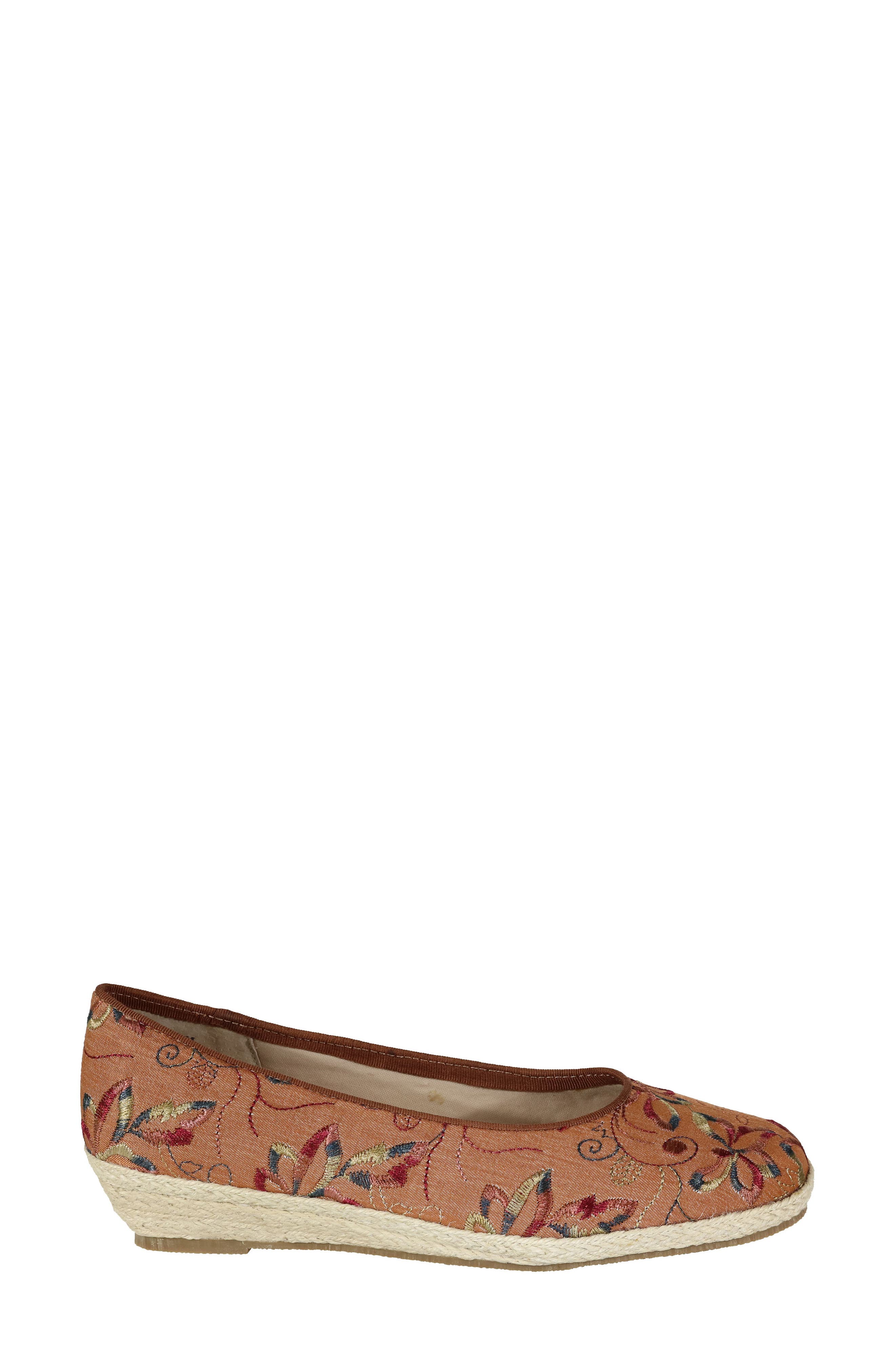 David Tate Stroll Espadrille Flat, Alternate, color, Rust Multi Fabric