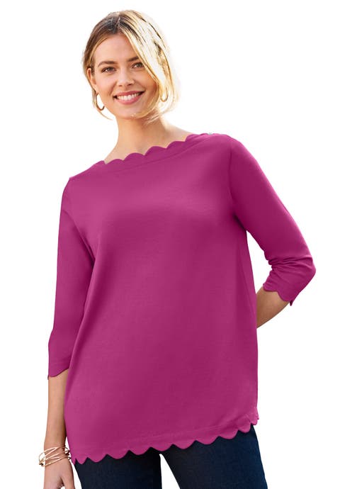 Scallop Boatneck Tunic (Plus)