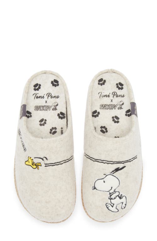 Toni Pons X Snoopy Wool Blend Slipper In Neutral