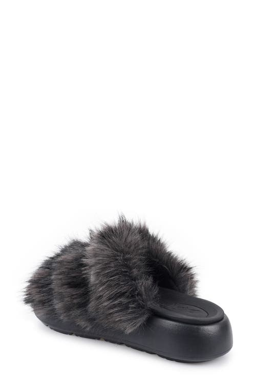 Zigi Fire Faux Fur Platform Sandal In Black