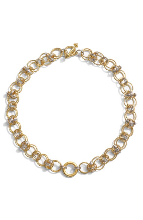 Chain Mail Toggle Charm Collar