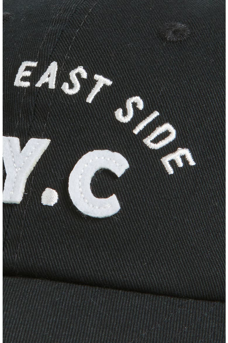 Embroidered Baseball Cap, Alternate, color, BLACK- NYC