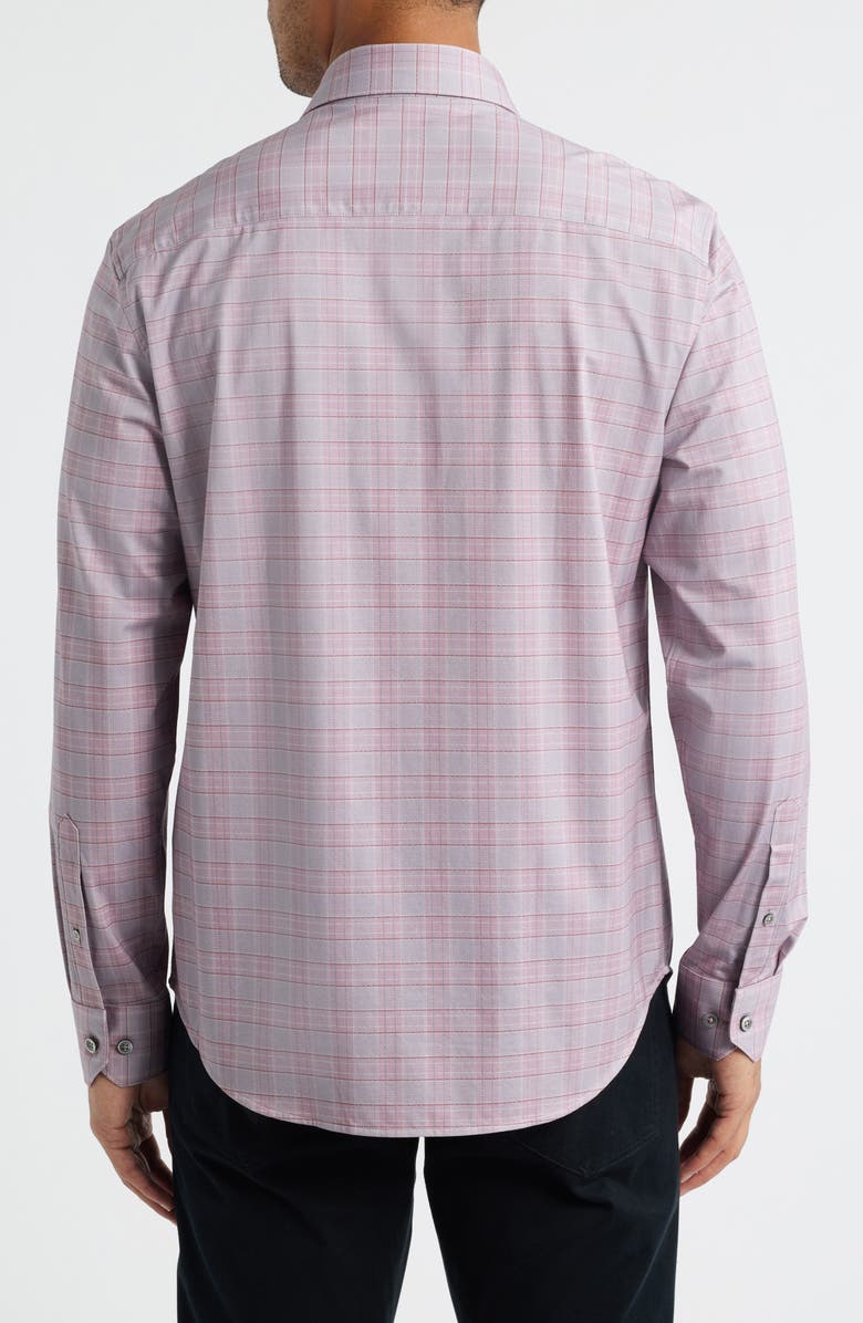 Bugatchi James OoohCotton<sup>®</sup> Check Button-Up Shirt, Alternate, color, Wood Rose