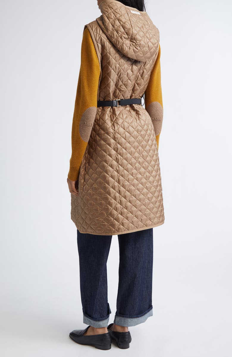 Max Mara Camille Sleeveless Hooded Puffer Coat, Alternate, color, Hazelnut Brown