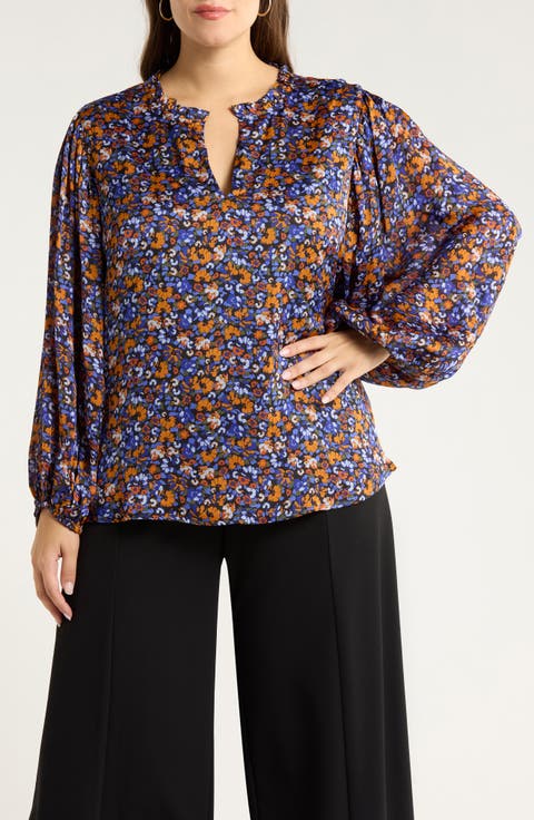 Begonia Floral Print Top (Plus)