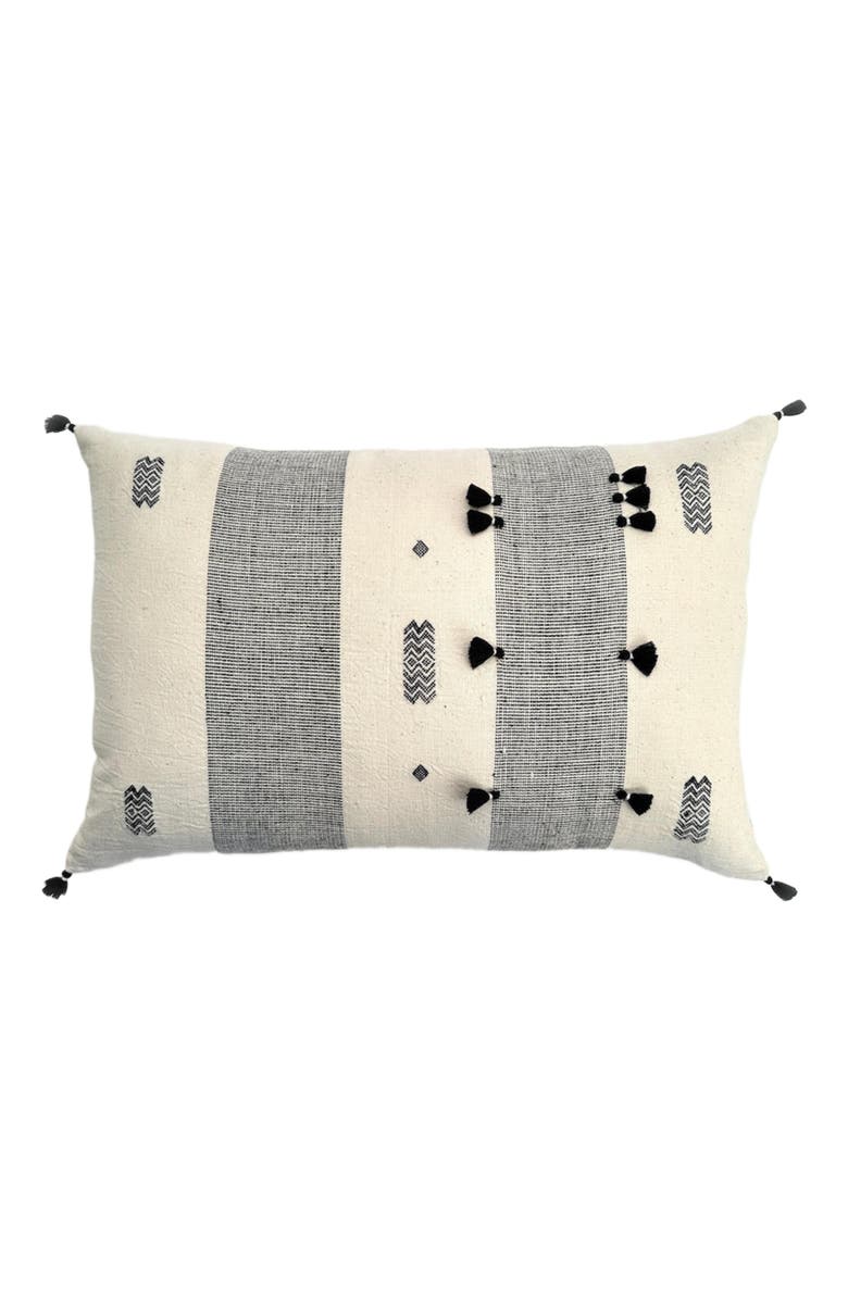 Nimmit Sti Handwoven Pillow - Cover Only, Main, color, Natural / Black