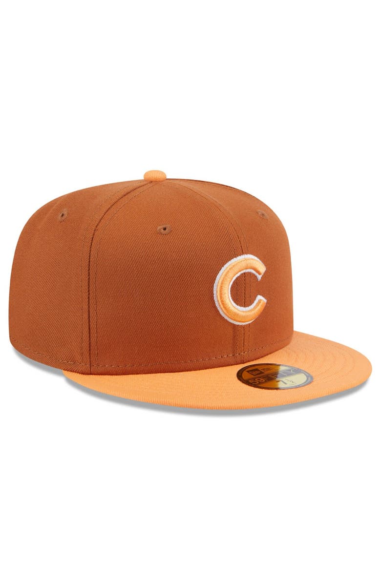 New Era Men's New Era Brown/Orange Chicago Cubs Spring Color Basic Two-Tone 59FIFTY Fitted Hat, Alternate, color, Brown