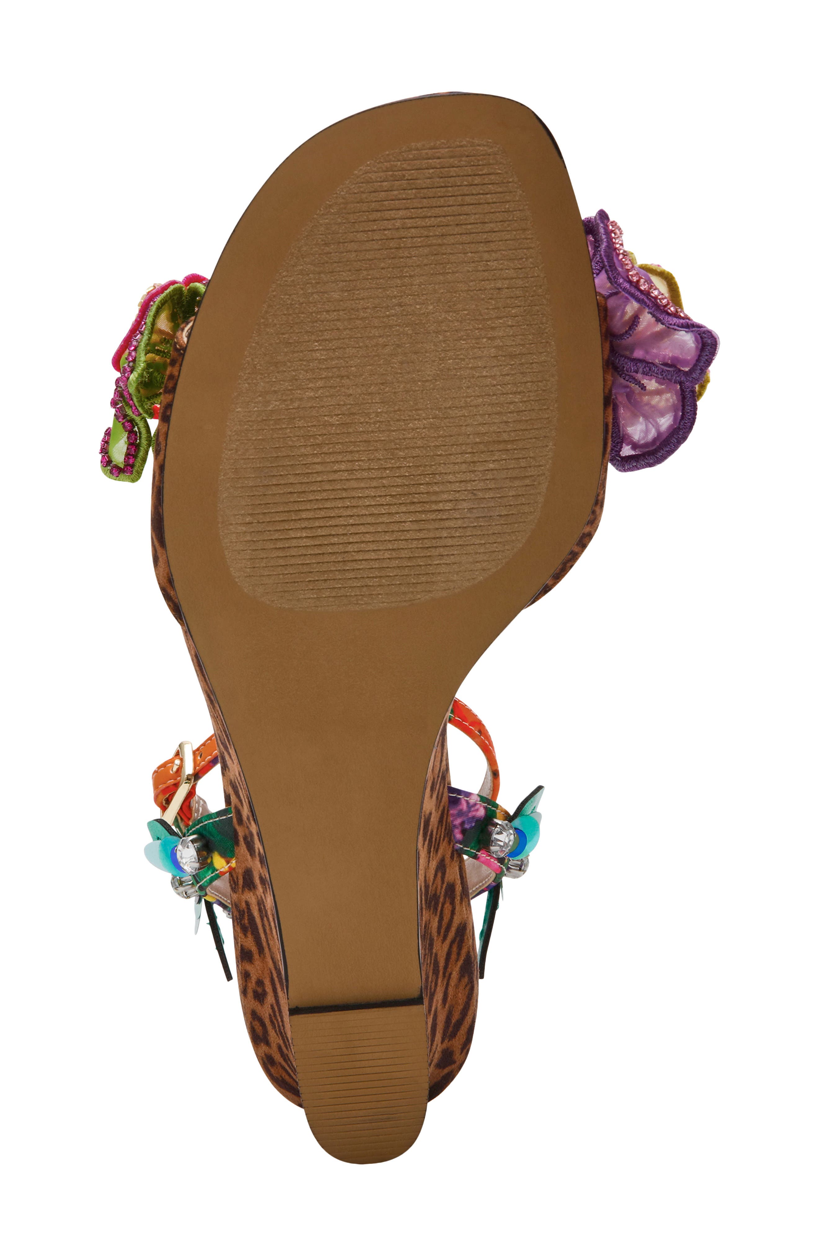 Betsey Johnson Spenser Ankle Strap Wedge Sandal, Alternate, color, Leopard Multi