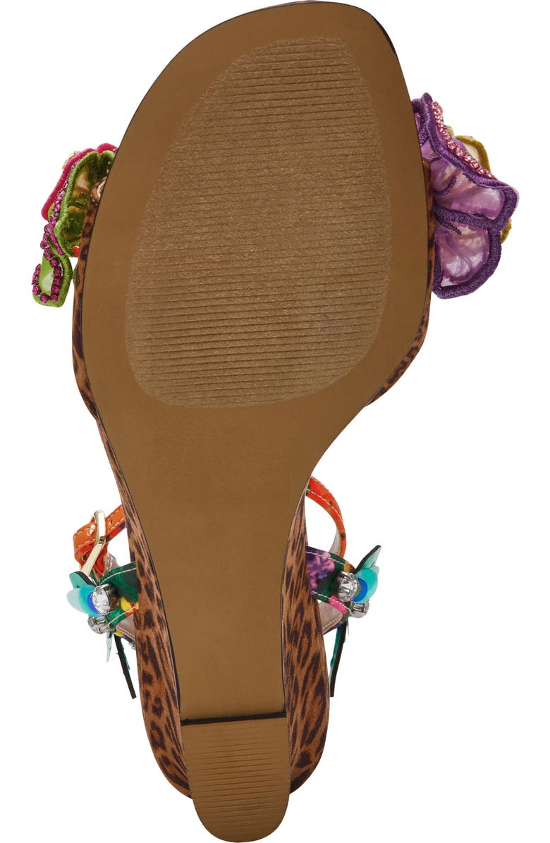 Betsey Johnson Spenser Ankle Strap Wedge Sandal, Alternate, color, Leopard Multi