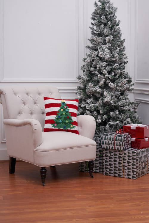 C & F Home C&f Home Colorful Tree Hooked Christmas Throw Pillow, 16" X 16" In Multi