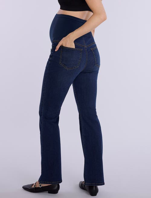 Motherhood Maternity Super Stretch Secret Fit Over The Belly Bootcut Jeans In Rinse Wash
