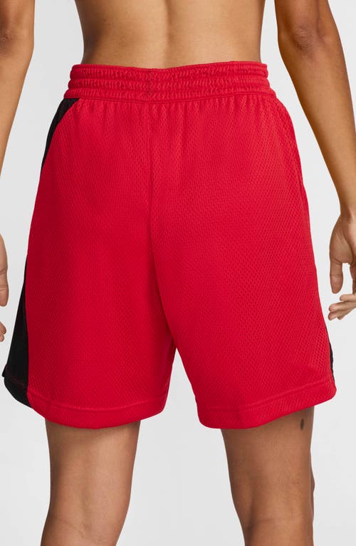 Nike Essential Dri-fit Mesh Basketball Shorts In University Red/black/white