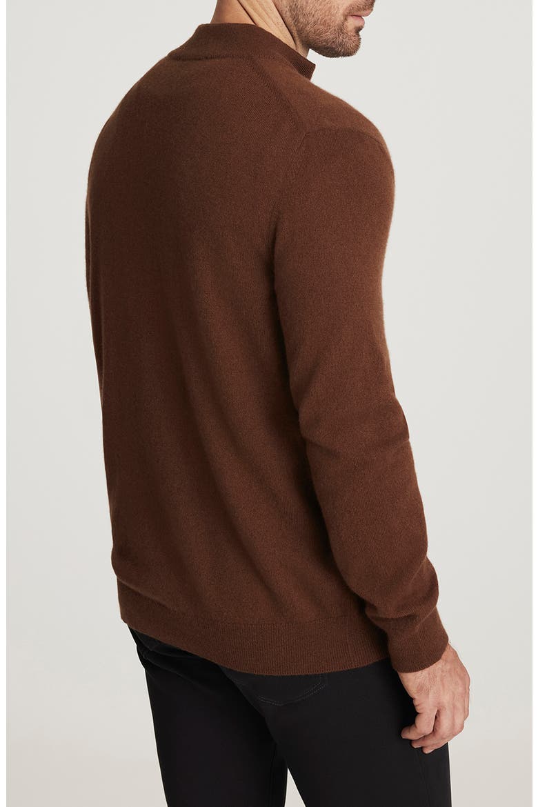 Cashmere, Silk & Wool Quarter Zip Sweater, Alternate, color, BROWN