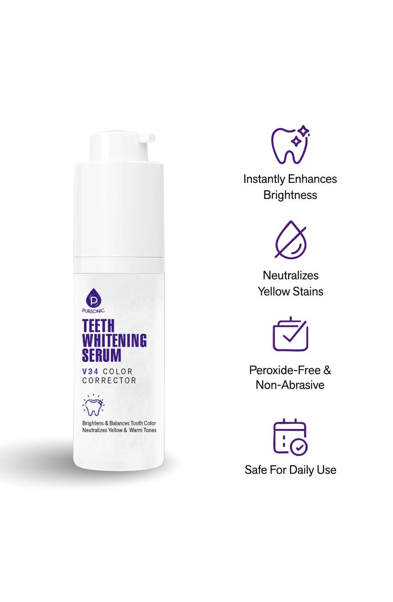 PURSONIC Teeth Whitening Serum with V34 Color Corrector Technology, Alternate, color, White