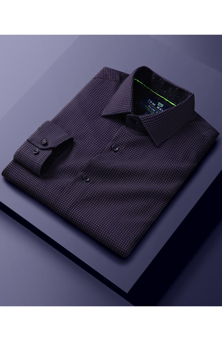 TOM BAINE Regular Fit Performance Stretch Long Sleeve Button Front Shirt, Alternate, color, Blue