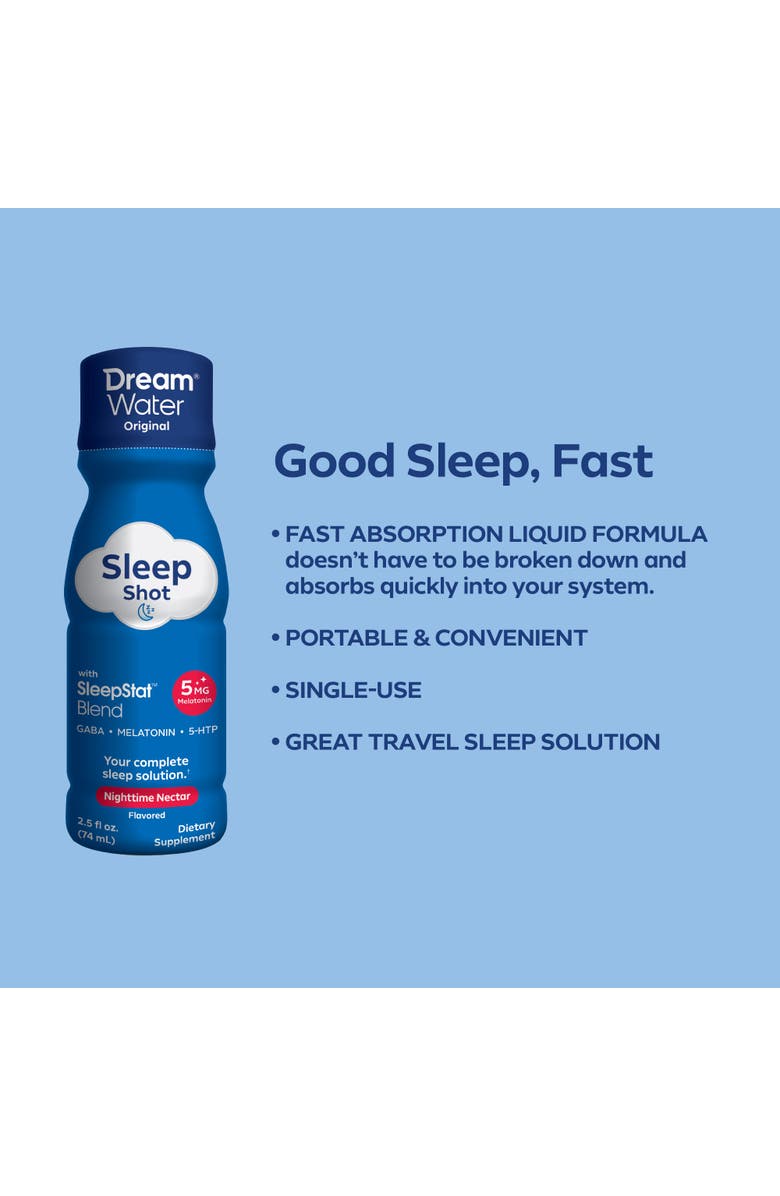 Dream Water Sleep Aid Supplement Drink; Melatonin 5Mg, Gaba, 5Htp;  Zero Sugar, Alternate, color, Multicolored