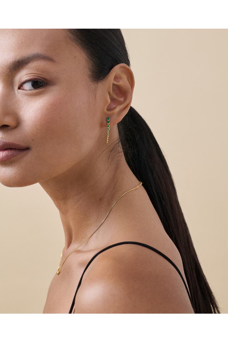 Globe Green Onyx Chain Loop Earring, Alternate, color, Green Onyx