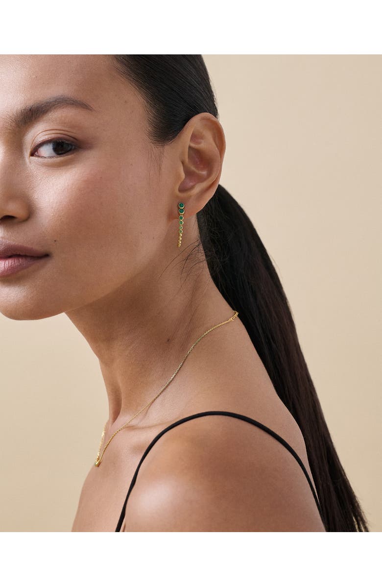 Edge of Ember Globe Green Onyx Chain Loop Earring, Alternate, color, Green Onyx