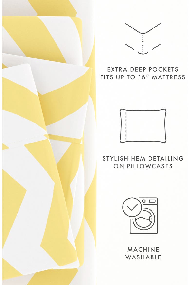 Premium Ultra Soft Arrow 4-Piece Sheets Set, Alternate, color, YELLOW