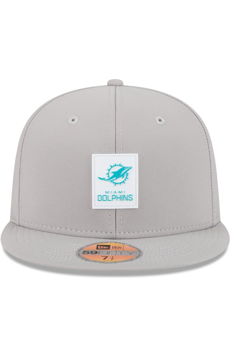 Men's New Era Gray Miami Dolphins 2025 Sideline  59FIFTY Fitted Hat, Alternate, color, Gray
