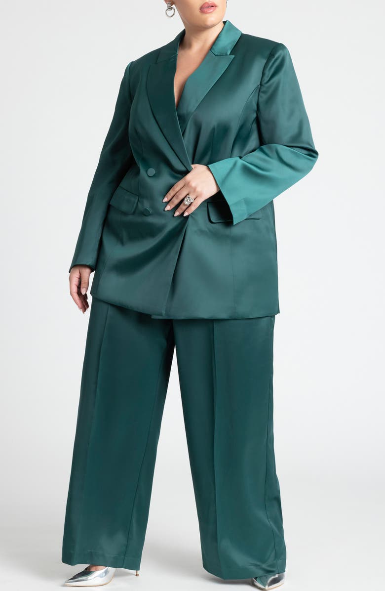 ELOQUII Satin Wide Leg Trousers, Alternate, color,