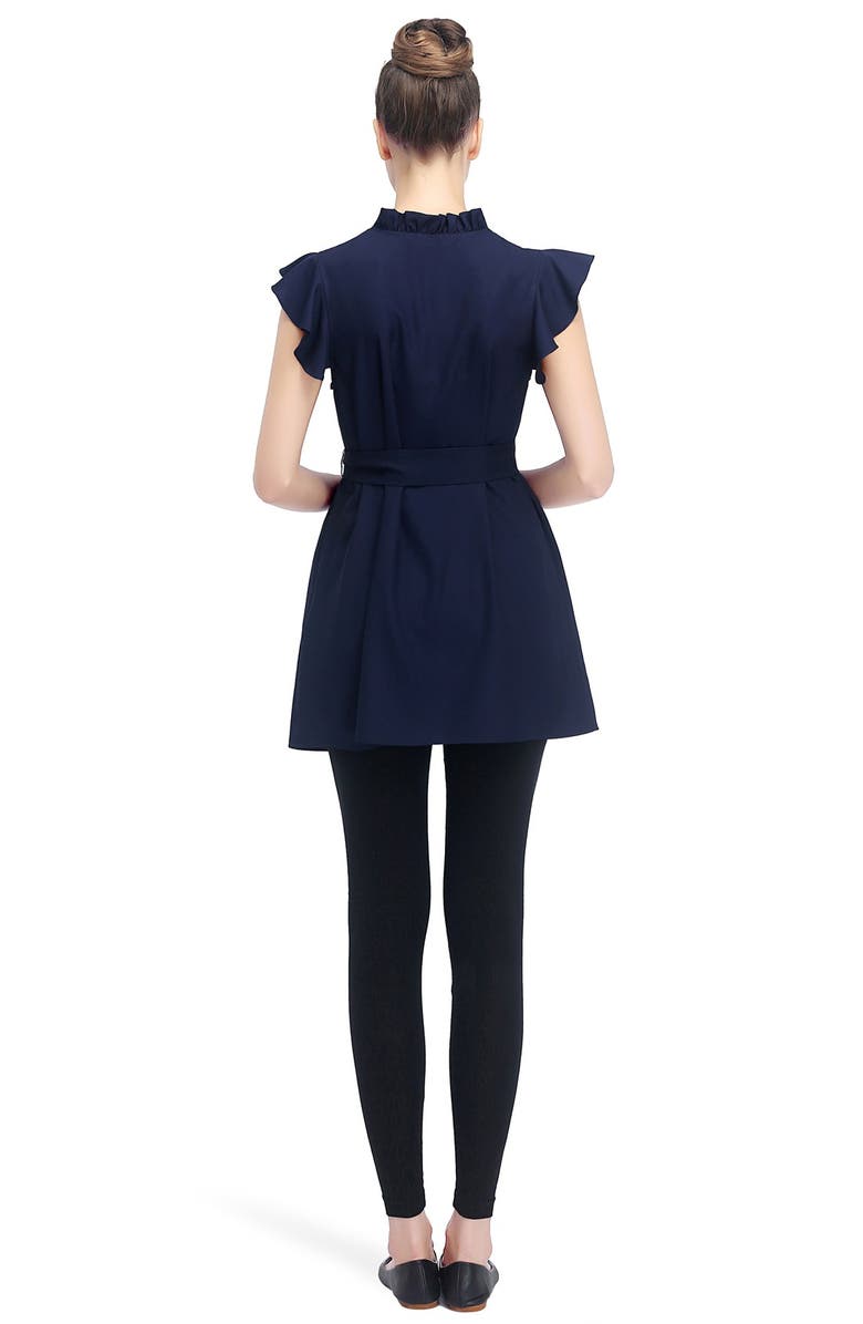 Kimi and Kai Karlena Flutter Sleeve Belted Maternity Top, Alternate, color, 