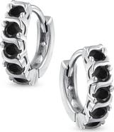 BLING JEWELRY Blue CZ Huggie Hoop Earrings