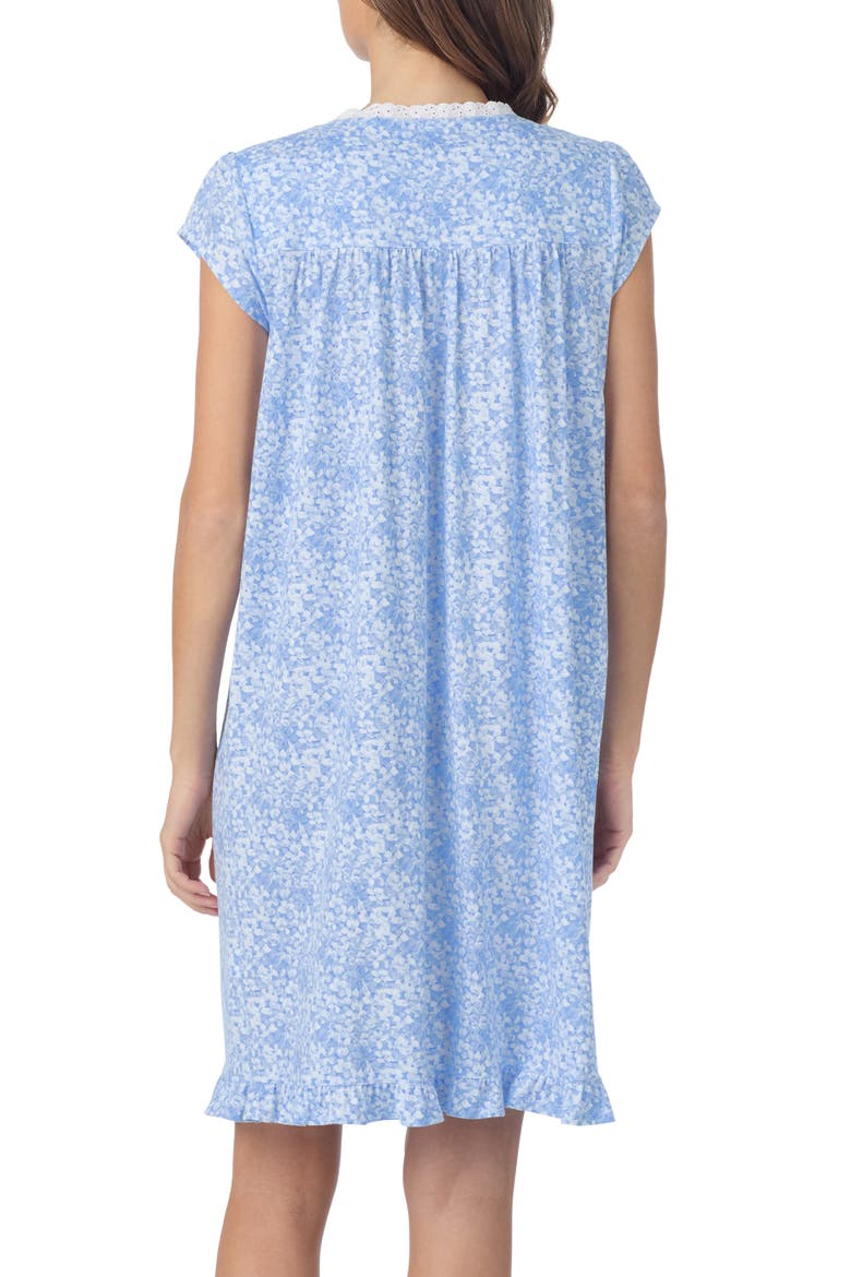 Cap Sleeve Cotton Nightgown, Alternate, color, BLUE PRINT