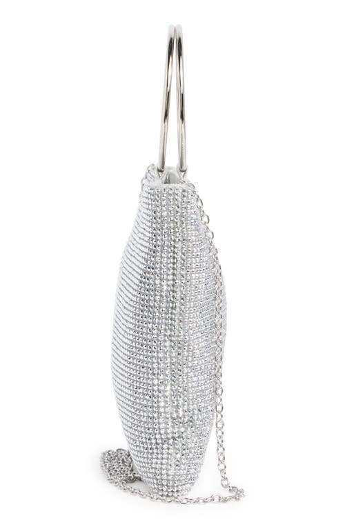 Jessica Mcclintock Nesta Ring Rhinestone Clutch In Silver