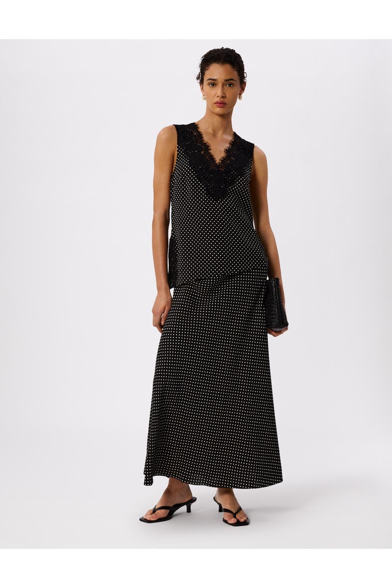 High Rise Maxi Skirt, Alternate, color, Blk/White