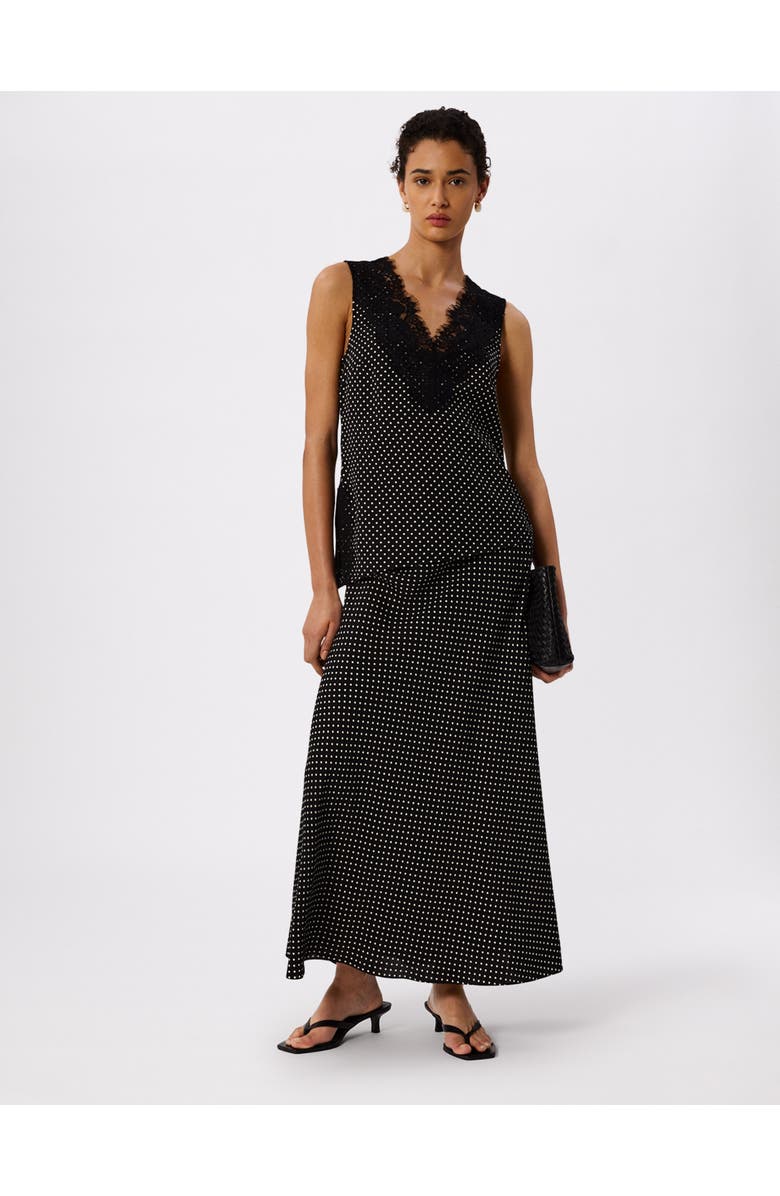 Whistles Mini Spot Maxi Skirt, Alternate, color, Blk/White