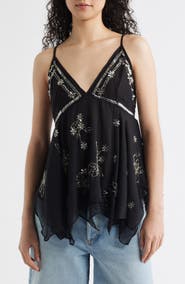 Free People Robbie Floral Embellished Top