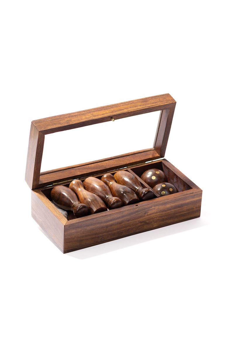 Matr Boomie Tabletop Bowling Game Set, Main, color, Handcrafted Wood