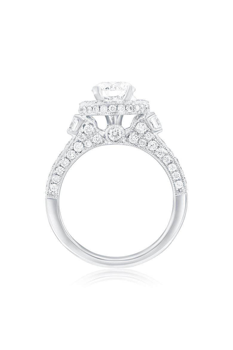 18K White Gold 1.21ct GIA-Certified Diamond & 0.88cttw Diamond Ring, Alternate, color, White Gold
