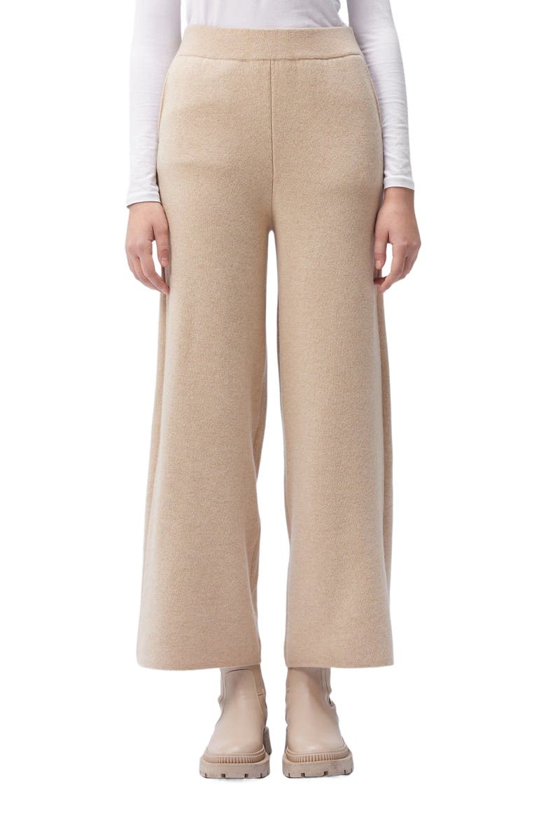 Cashmere Wide-Leg Pants, Alternate, color, beige