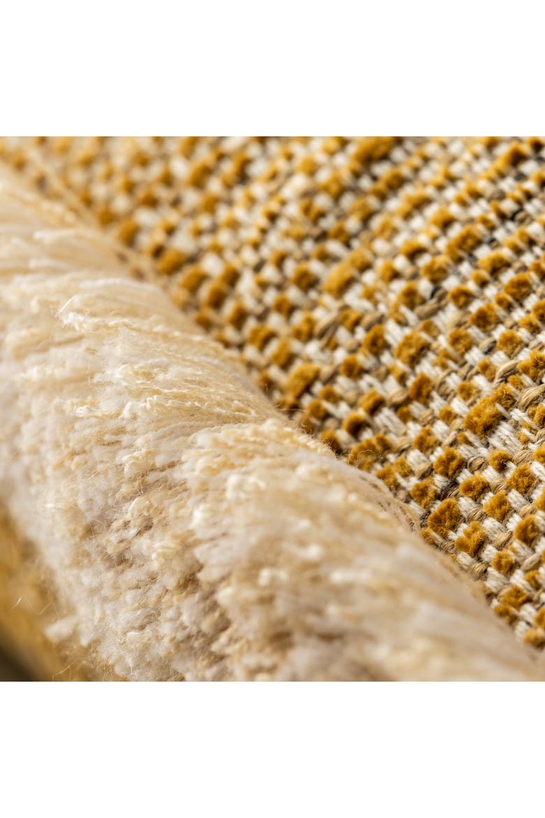 Golden Hour Textured Fringed Indoor & Outdoor Woven Accent Pillow, Alternate, color, Fringed