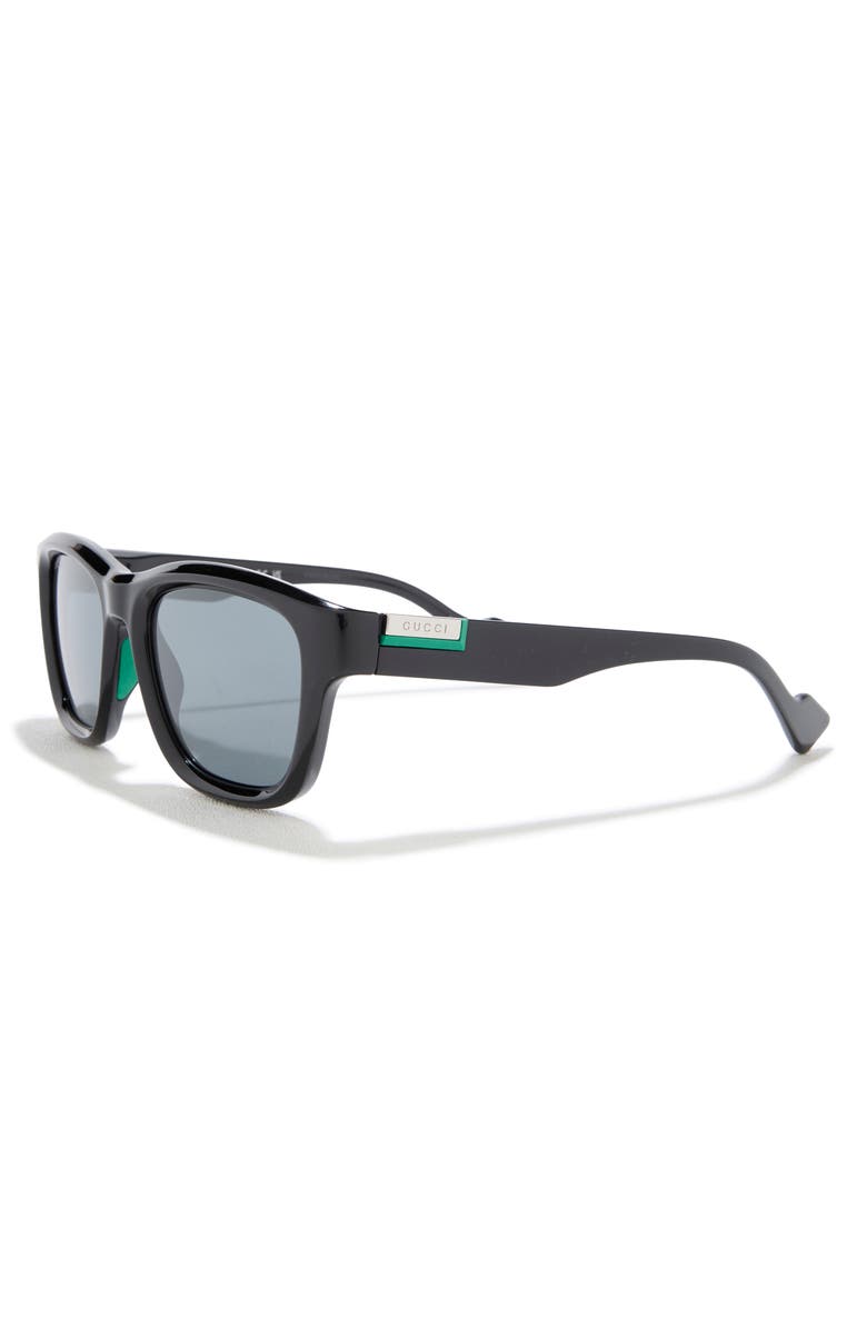 Gucci 54mm Mirrored Square Sunglasses, Alternate, color, Black Black Grey