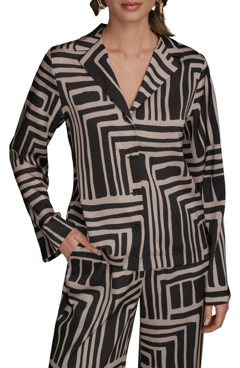 Donna Karan New York Print Button-Up Shirt, Alternate, color, 