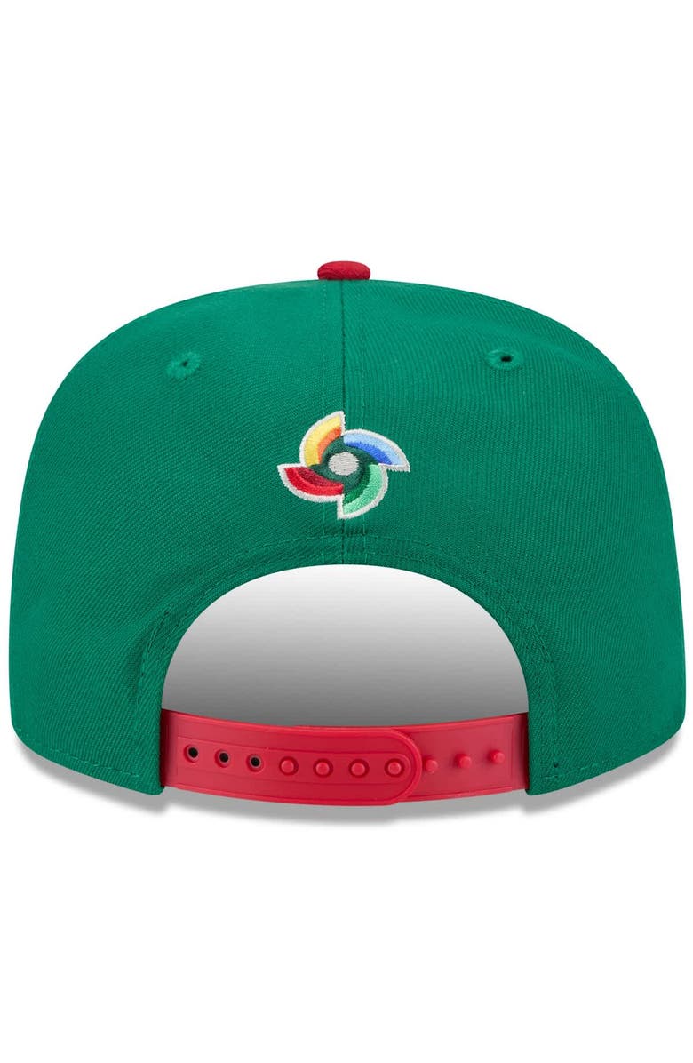 New Era Men's New Era  Green/Red Mexico Baseball 2026 World Baseball Classic 9FIFTY A-Frame Snapback Hat, Alternate, color, Green