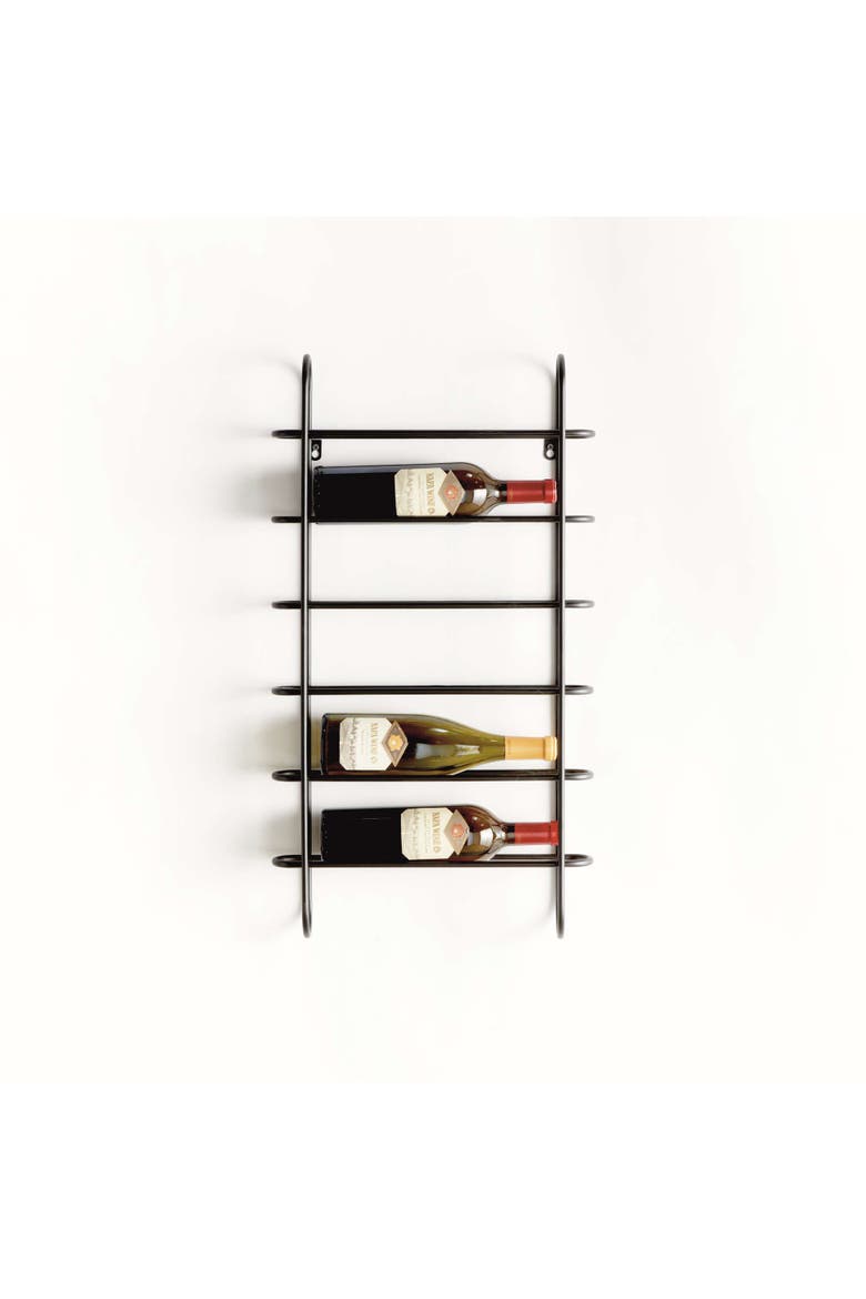 Yountville 6-Bottle Wine Rack, Alternate, color, Black