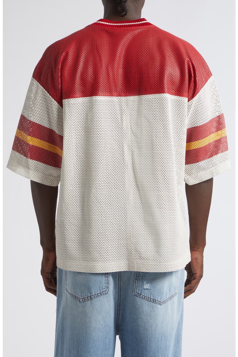 11430268 AMIRI South Cali Leather Mesh Football Jersey, Alternate, color, IVORY