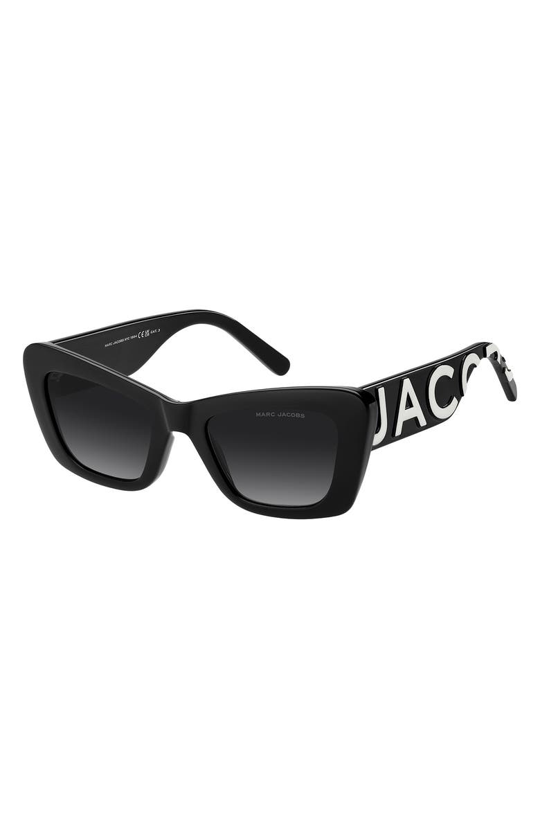Marc Jacobs 52mm Cat Eye Sunglasses, Alternate, color, Black White/ Dark Grey Sf