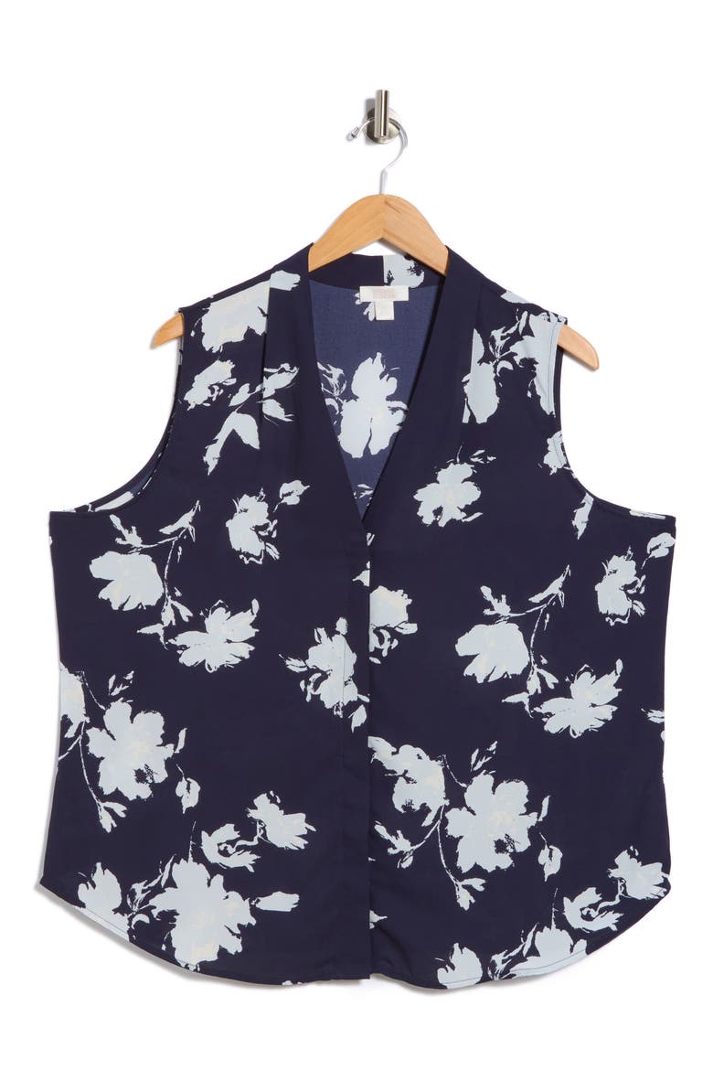 V-Neck Shell, Alternate, color, NAVY NIGHT ASPIN FLORAL