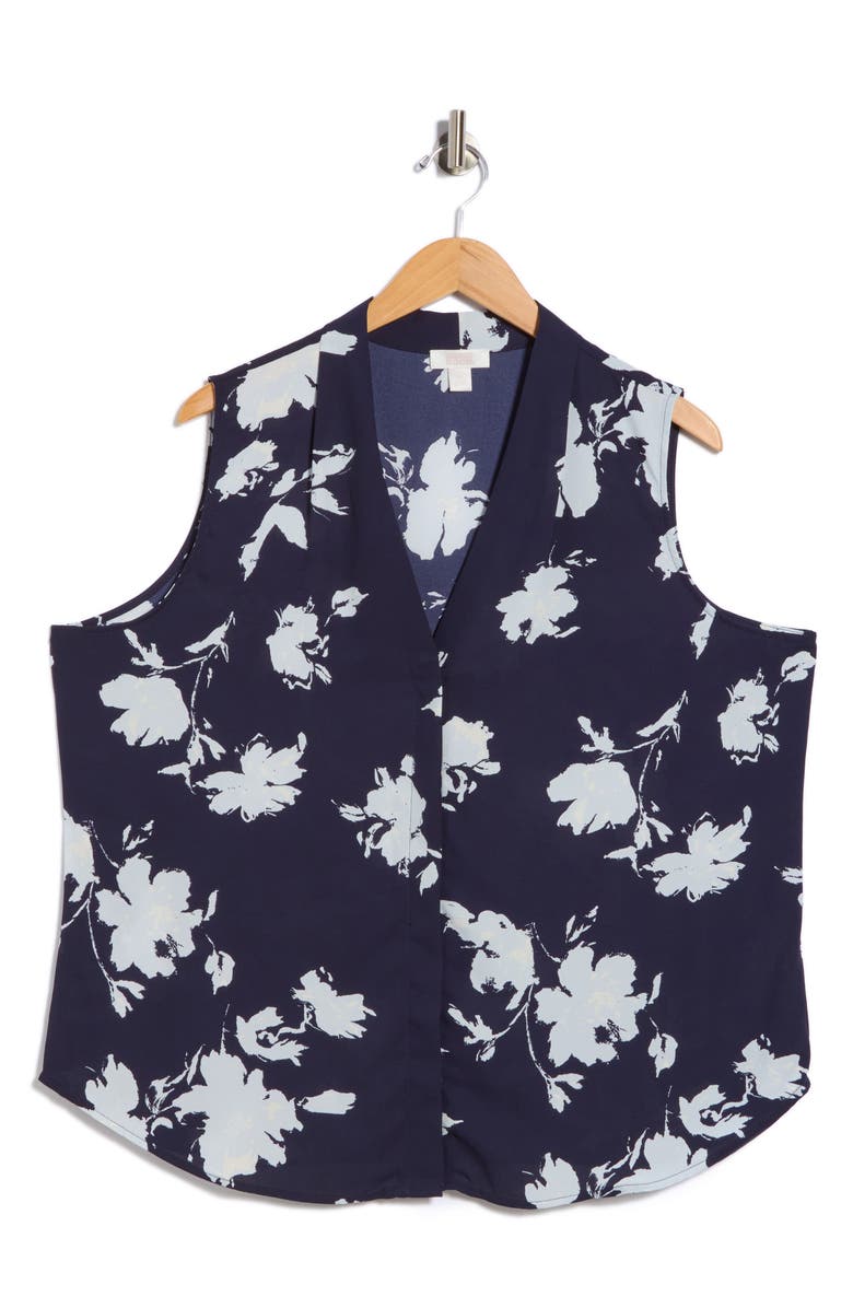 NORDSTROM RACK V-Neck Shell, Alternate, color, Navy Night Aspin Floral
