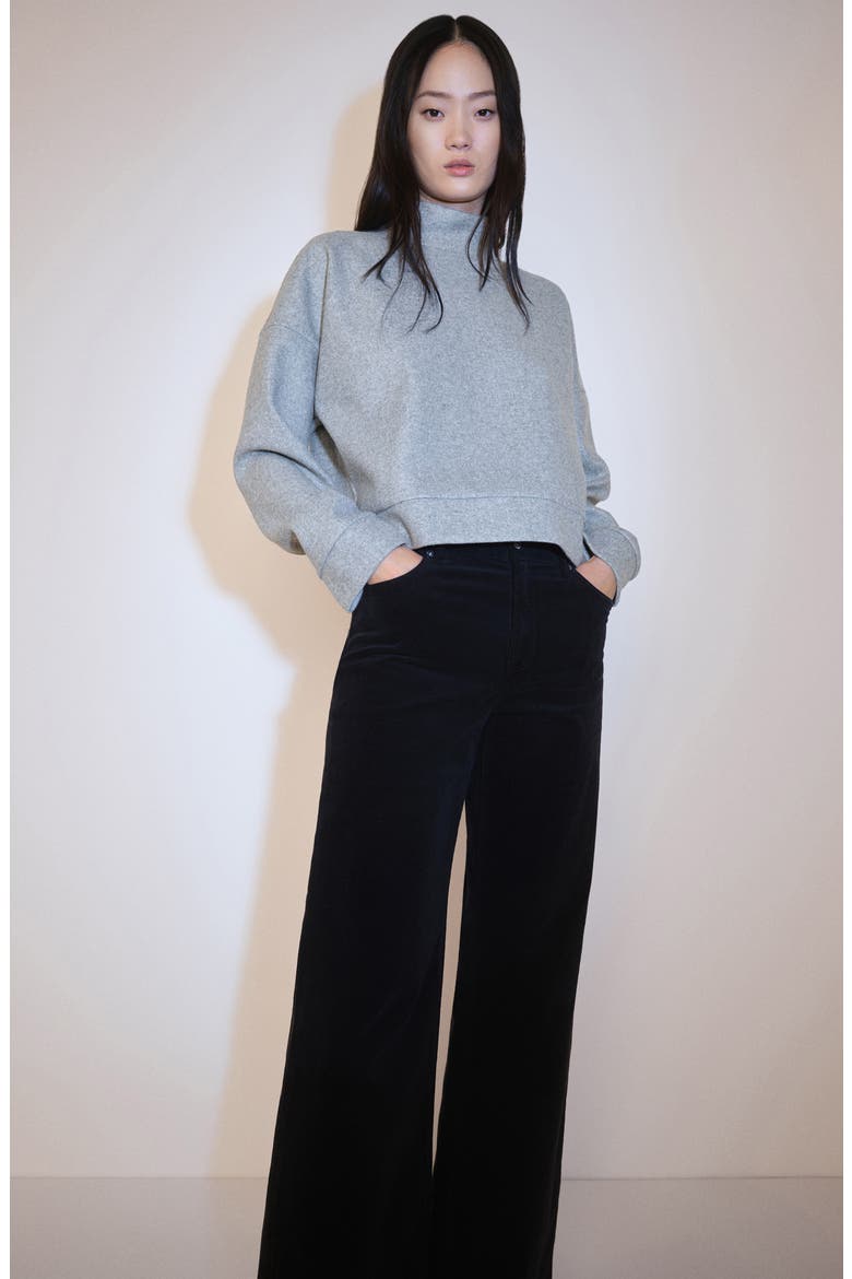 Mock Neck Sweatshirt, Alternate, color, GREY