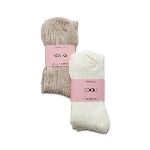 Belle & Bloom Go For It 2 Pack Socks In Neutral