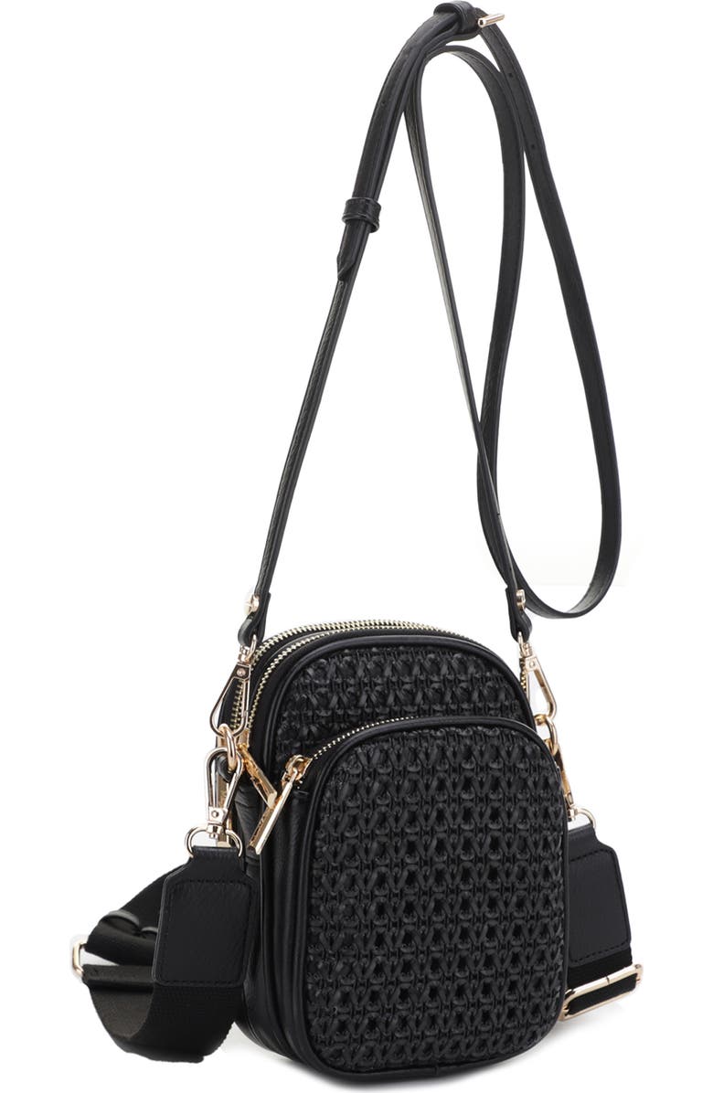 Mali + Lili Josephine Woven Vegan Leather Crossbody Bag, Main, color,