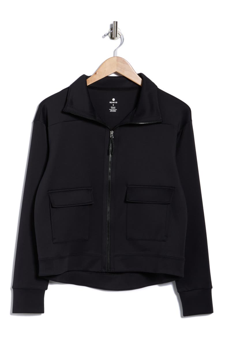 Serene Zip Jacket, Alternate, color, RICH BLACK