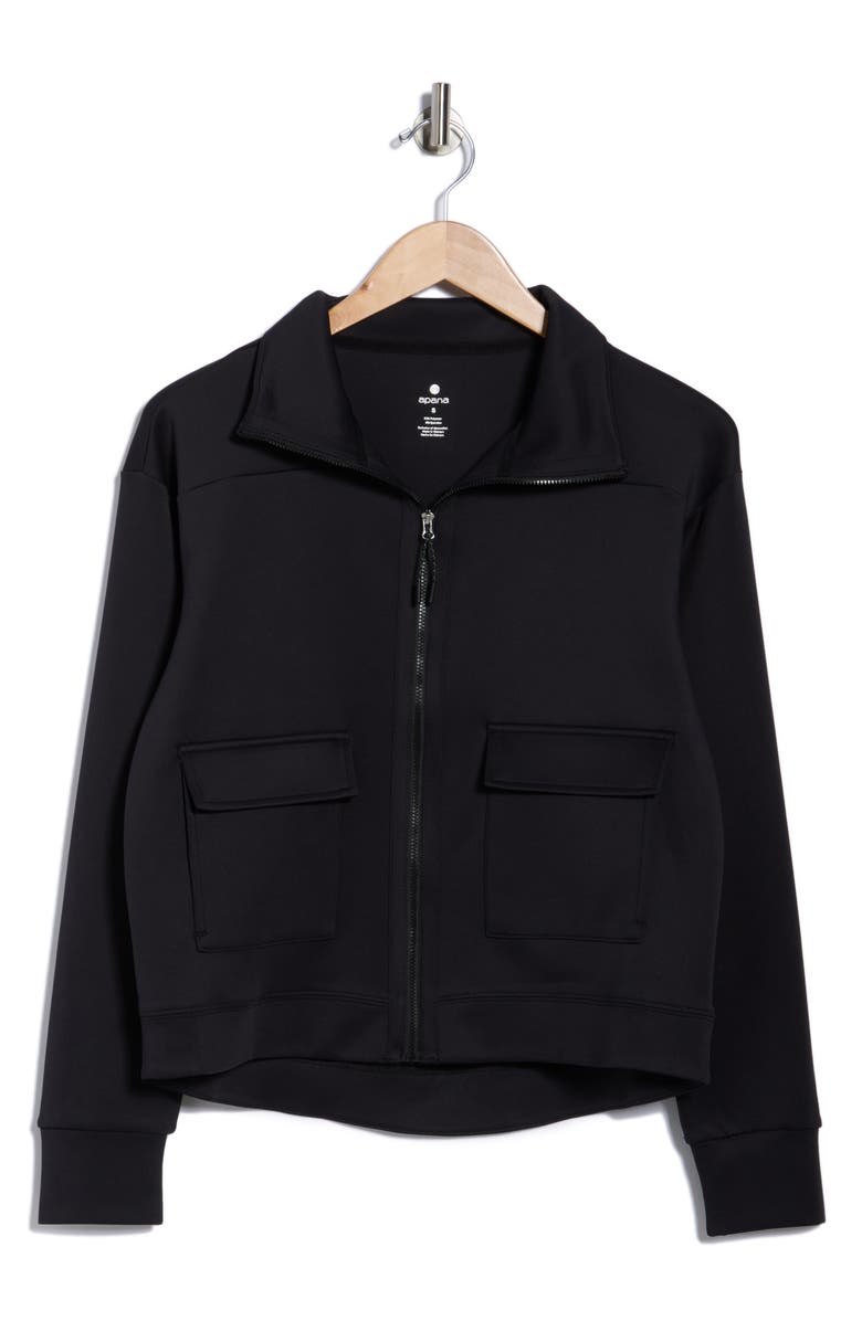 APANA Serene Zip Jacket, Alternate, color, Rich Black